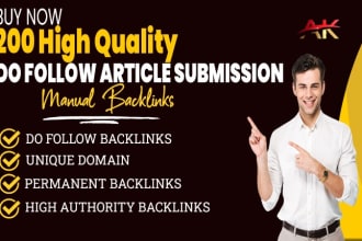 do 200 article submission on high authority sites with dofollow backlinks