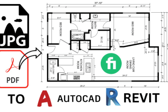 convert pdf blueprint image sketch into cad or revit drawing