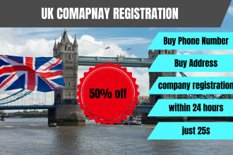 buy phone number and address and will register your company in UK