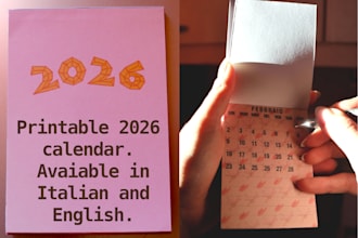 sending you a small printable calendar for 2026