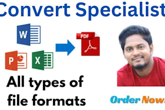 convert or transform to an editable PDF, word, excel, jpg or any indesign