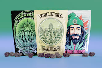 design packaging for cannabis, weed pouch, cbd mylar bag