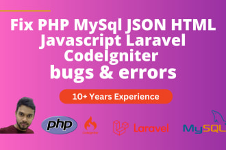 fix errors in PHP mysql json javascript laravel codeigniter