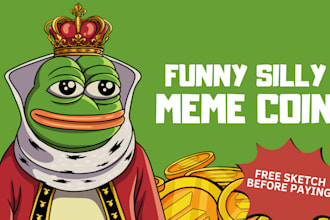 draw funny cartoon, bitcoin, meme coins, silly