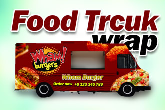 do food truck wrap, vehicle wrap, truck wrap, van wrap, food truck wrap design
