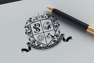 design or redesign heraldic luxury coat of arms  family crest and vintage logo