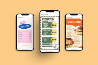 create cheap digital restaurant menu in 1 day
