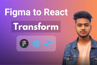 convert figma design to responsive react website, figma to react tailwind css