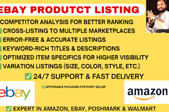 do ebay listing, ebay product listing, ebay lister, ebay product listing
