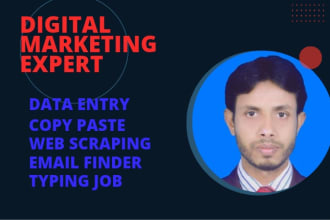 be specific virtual assistant for data entry and web scraper