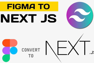 convert the figma design to react js, next js, tailwind css with typescript