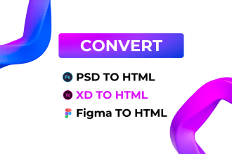 convert your PSD to HTML, sketch to HTML with bootstrap 5