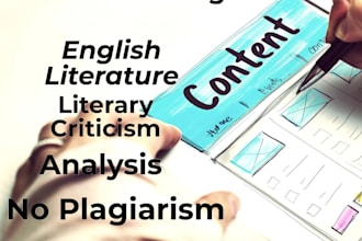 write english literature, literary analysis, poetry and play essays