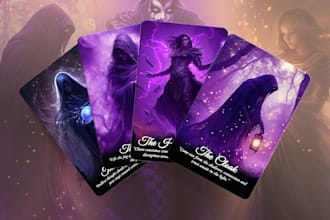 design a professional tarot or oracle card deck for kickstarter and print