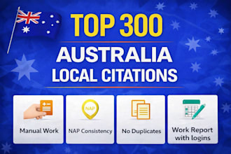 build 300 australia local citations and directory submission