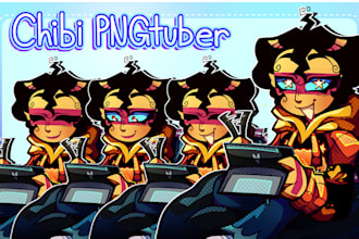 illustrate a chibi pngtuber for your youtube, twitch, and discord streaming