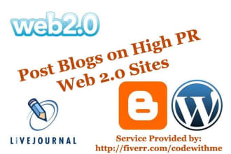 post 10 blogs on high PR web 2 sites