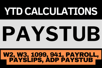 prepare urgent adp paystub, pay check, check stubs, w2, w3, payroll