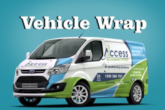 make branding vehicle wrap, car wrap, van wrap, truck wrap design
