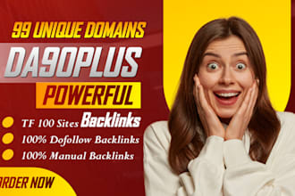 build 99 unique domain white hat seo contextual backlinks high da 90 plus sites