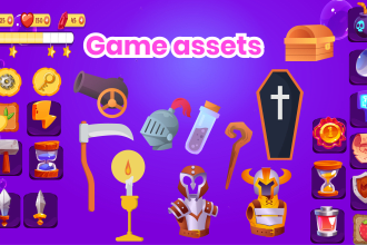 create high quality game assets, objects, icons, props
