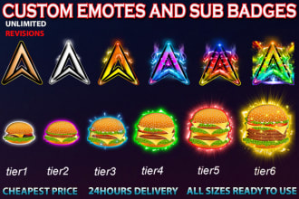 create custom kick emotes, sub badges for kick, twitch, you tube in 24 hours