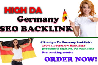 do 25 permanent german dofollow backlinks with germany seo link building