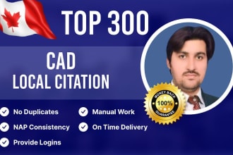 do 300 canadian local citations and directory submission for SEO purpose