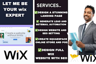 wix landing page, wix website design, design email automation, lead generation