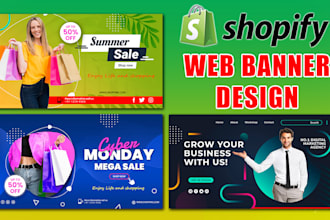 design professional shopify store banner, website banner, and hero images