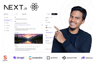 build a full stack react nextjs website with headless cms