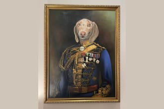 make animal or pet portrait oil painting on canvas and ship it to your address