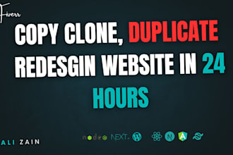 clone, copy or duplicate any website react js next js wordpress, in 24 hours
