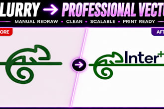redraw and vectorize logo to clean svg ai eps format