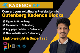 build your wordpress website using gutenberg kadence block