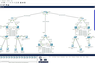 provide network solutions using cisco packet tracer pnet lab and gns3