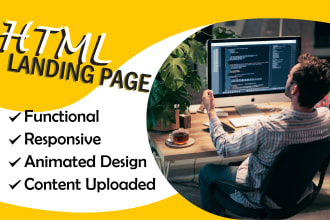 create responsive html CSS landing page or one page website