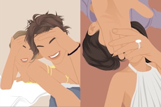 draw faceless illustration, minimalist potrait in 3 hours