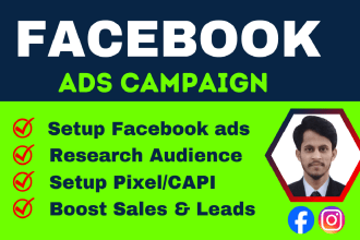setup and manage facebook ads campaign for sales and leads