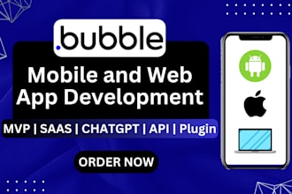 create your website or app as bubble io or flutterflow developer