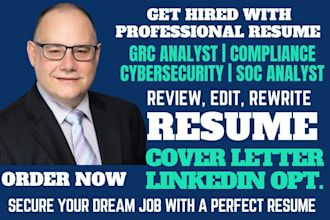 craft resume for grc analyst, data analyst cybersecurity, data science, business