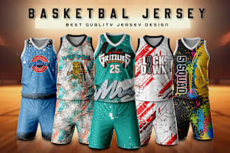 design a custom basketball jersey, esports, or all over sports jersey design