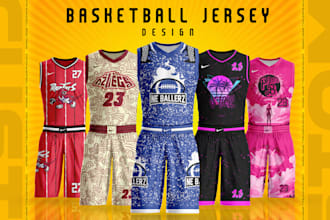 design a custom basketball jersey, esports, or all over sports jersey design