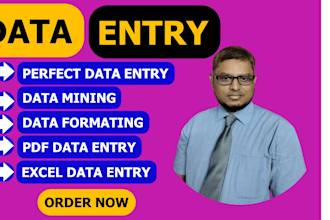 be your data entry, data mining, data formatting and pdf to excel expert