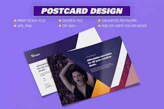 provide print ready postcard design for your business