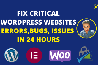 fix elementor wordpress errors, wordpress bug fixing or woocommerce error fix