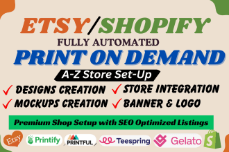 set up etsy pod print on demand store with printify printful gelato etsy seo