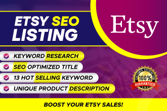 do etsy SEO for etsy product listing to increase ranking and sales