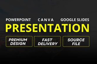 design or redesign powerpoint presentation, google slides, canva, pitch deck
