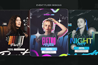 design exclusive flyers for djs shows events and parties
